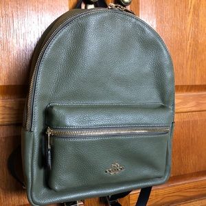 Leather coach backpack, new w/tags
